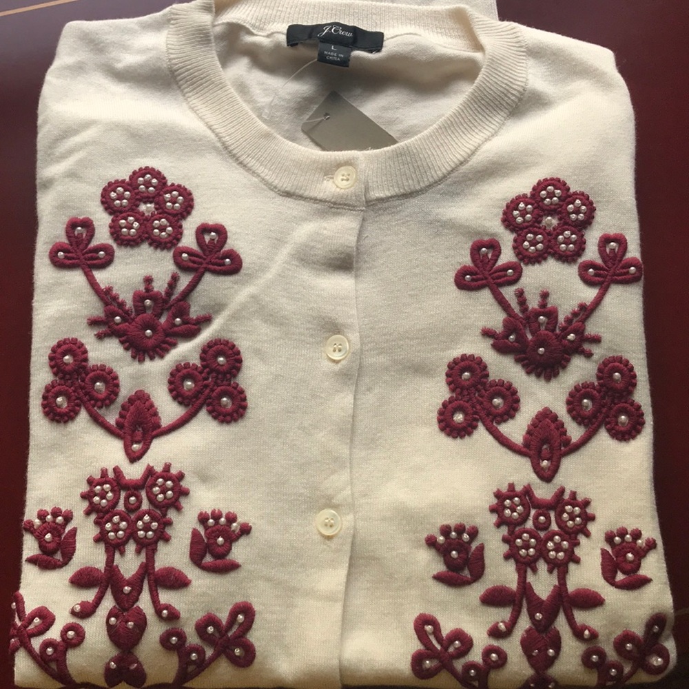 JCREW Embroidered Cardigan